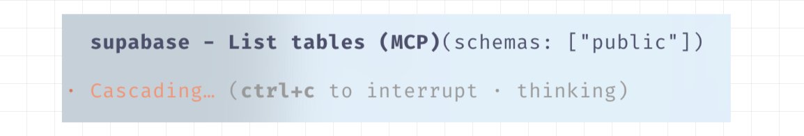 Supabase MCP 列出表